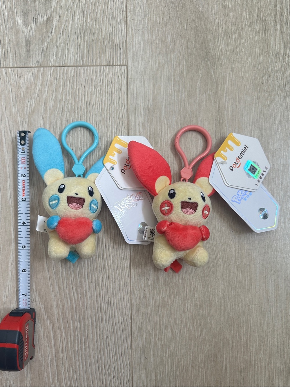 Pokemon Plusle & Minun Pokemon Plush Keychains - Picture 2 of 7
